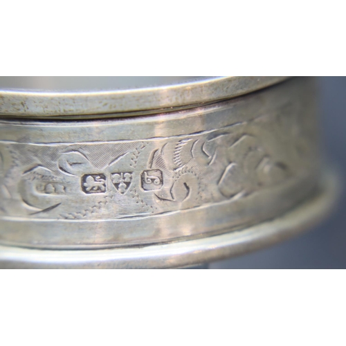 108 - Four hallmarked silver napkin rings, 69g. P&P Group 1 (£14+VAT for the first lot and £1+VAT for subs... 