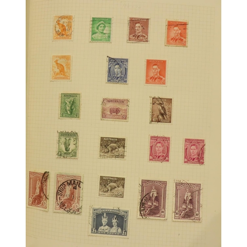 112 - Two stamp albums containing George VI mint and used and commonwealth, Aden to British Solomon Island... 