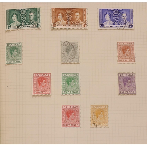 112 - Two stamp albums containing George VI mint and used and commonwealth, Aden to British Solomon Island... 