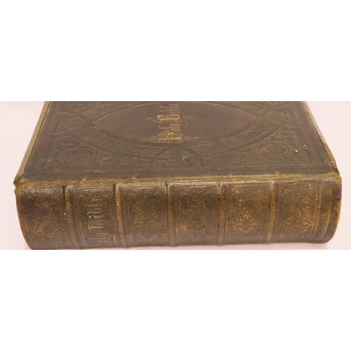 128 - Victorian brass bound Holy Bible. P&P Group 3 (£25+VAT for the first lot and £5+VAT for subsequent l... 