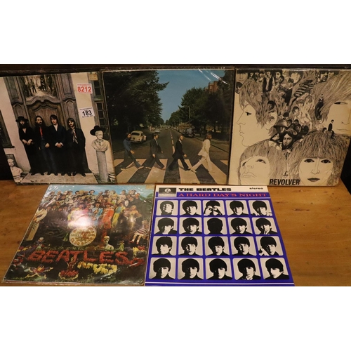 183 - Beatles, Hey Jude, Sergeant Peppers, Hard Day's Night, Revolution & Abbey Road. Mixed conditions. P&... 