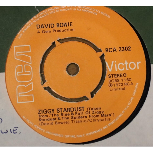 191 - Five David Bowie singles, picture sleeves China Girl, Modern Love and Lets Dance, Jean Genie (RCA Vi... 