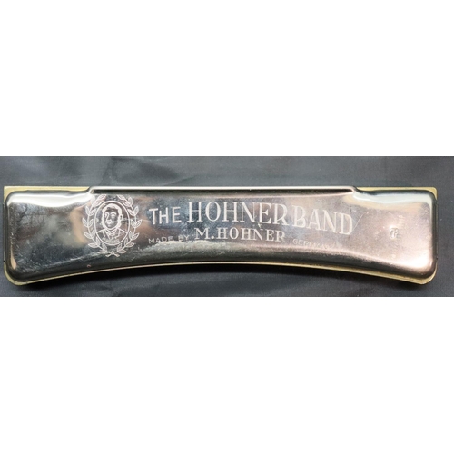 215 - Three Hohner harmonicas, Chrometta 12, GLH and German made The Hohner Band.  P&P Group 1 (£14+VAT fo... 