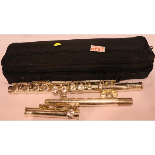 216 - Trevor James flute in blue velvet liner and fitted case. Not available for in-house P&P, contact Pau... 