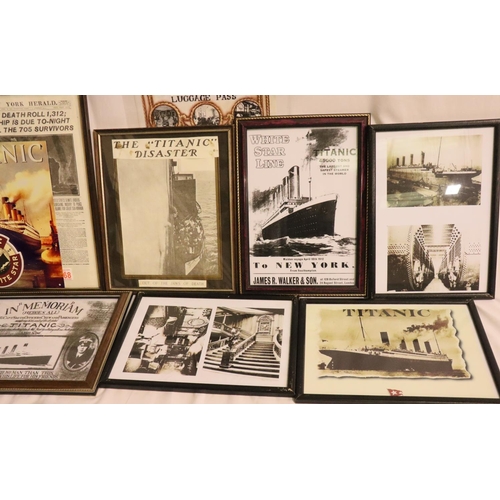 233 - Mixed Titanic framed pictures and prints. P&P Group 3 (£25+VAT for the first lot and £5+VAT for subs... 