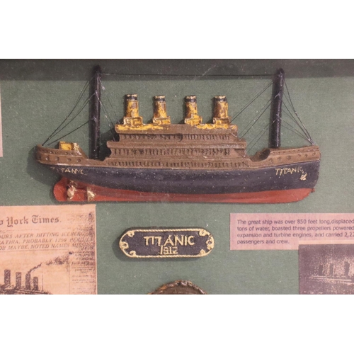 235 - Titanic mirror and a framed diorama. P&P Group 3 (£25+VAT for the first lot and £5+VAT for subsequen... 