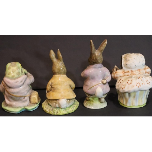 247 - Four Royal Albert Beatrix Potter ceramic figurines including Benjamin Bunny, Mrs Tiggywinkle and Jer... 