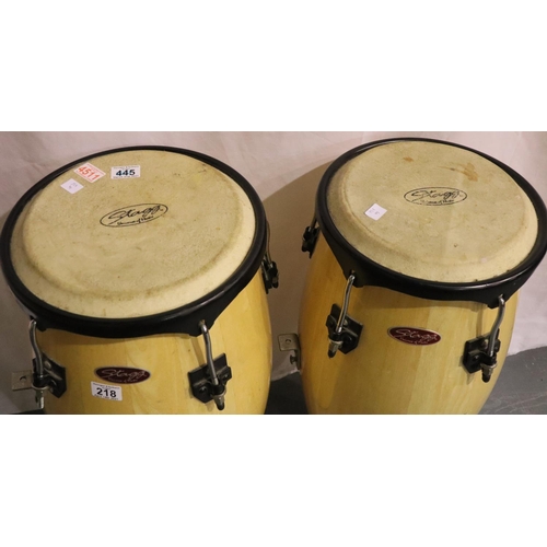 218 - Pair of Stagg professional conga drums. Not available for in-house P&P, contact Paul O'Hea at Mailbo... 