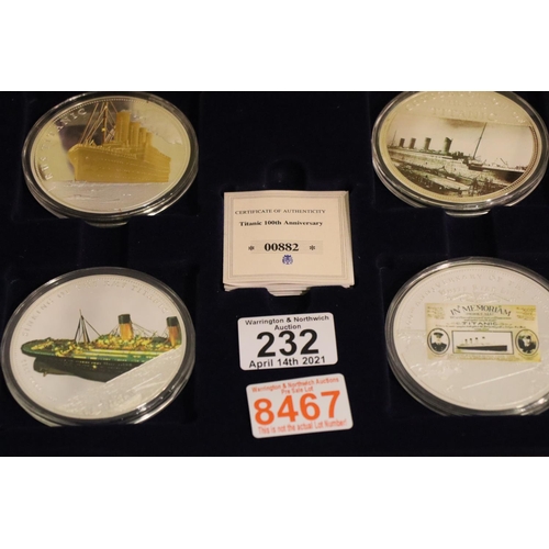 232 - Titanic Windsor Mint limited edition four coin boxed set. P&P Group 2 (£18+VAT for the first lot and... 