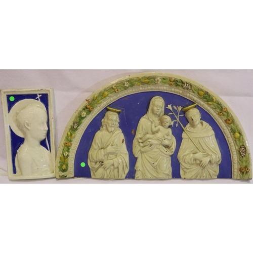 244 - Two late 19thC/early 20thC religious plaques, largest L: 33 cm. P&P Group 2 (£18+VAT for the first l... 