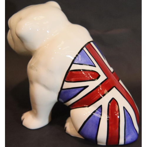 254 - Lorna Bailey British bulldog, H: 16cm. P&P Group 2 (£18+VAT for the first lot and £3+VAT for subsequ... 