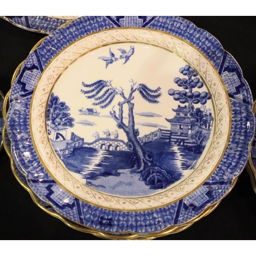 269 - Large quantity of Booths Old Willow pattern blue and white dinner and tea ware. Not available for in... 