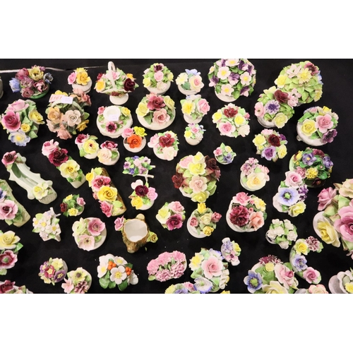 303 - Large collection of ceramic flower displays, various makers including Coalport, Aynsley etc. Not ava... 