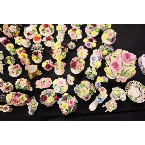 303 - Large collection of ceramic flower displays, various makers including Coalport, Aynsley etc. Not ava... 