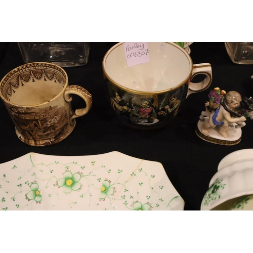 305 - Collection of 19thC ceramics and glass in varying condition. Not available for in-house P&P, contact... 