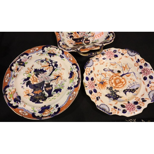 306 - Collection of Victorian Imari pattern cabinet plates including Ironstone, Tonquin, China etc. P&P Gr... 