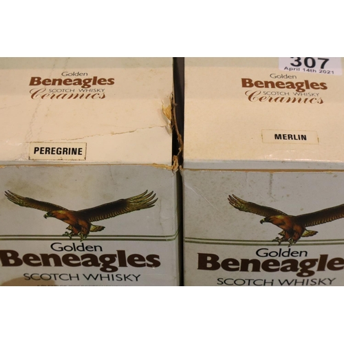 307 - Four boxed Beneagles Birds of Prey whisky decanters, sealed with contents. Not available for in-hous... 