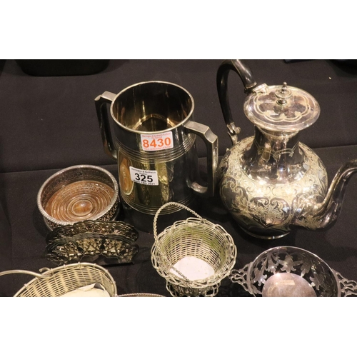 325 - Collection of mixed silver plated items. Not available for in-house P&P, contact Paul O'Hea at Mailb... 