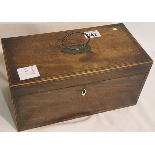 342 - Two Georgian tea caddies, each fitted with two lined chests with lids and vacant space for mixing bo... 