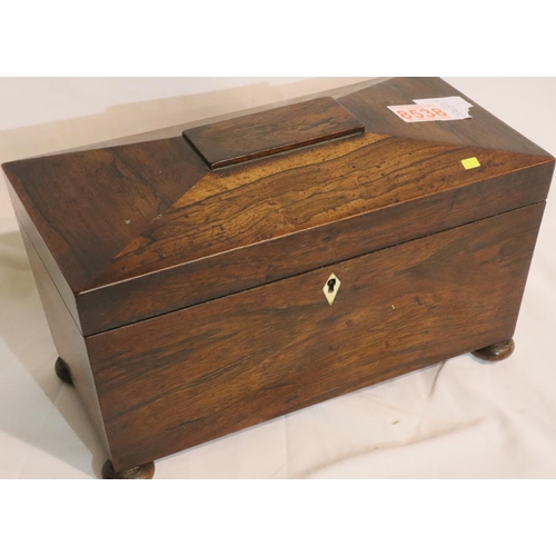 342 - Two Georgian tea caddies, each fitted with two lined chests with lids and vacant space for mixing bo... 