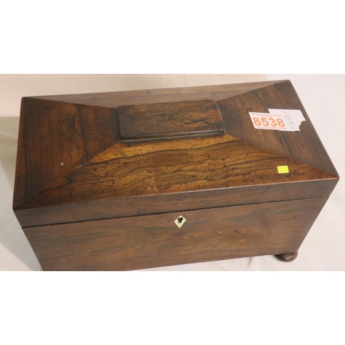 342 - Two Georgian tea caddies, each fitted with two lined chests with lids and vacant space for mixing bo... 