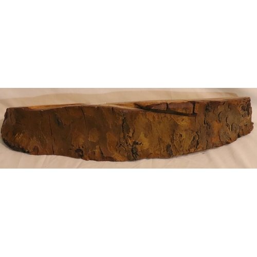 345 - Large polished yew segment, L: 66 cm. P&P Group 3 (£25+VAT for the first lot and £5+VAT for subseque... 