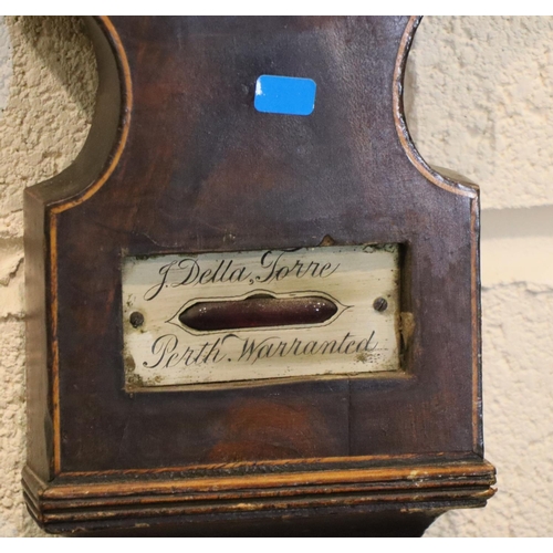 370 - Walnut cased mercury barometer thermometer. Not available for in-house P&P, contact Paul O'Hea at Ma... 