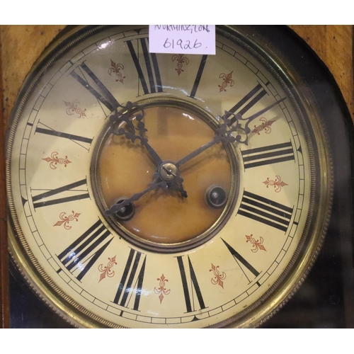 371 - Large walnut cased Vienna type chiming wall clock, H: 80 cm. Not available for in-house P&P, contact... 