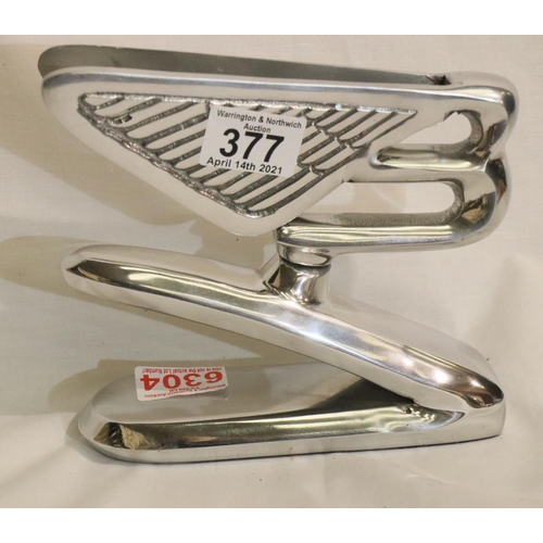 377 - Chrome Bentley B sign, H: 16 cm. P&P Group 2 (£18+VAT for the first lot and £3+VAT for subsequent lo... 