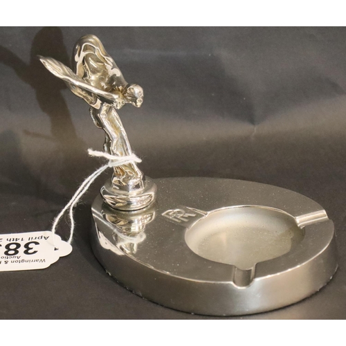 383 - Chrome Rolls Royce ashtray, L: 14cm. P&P Group 1 (£14+VAT for the first lot and £1+VAT for subsequen... 