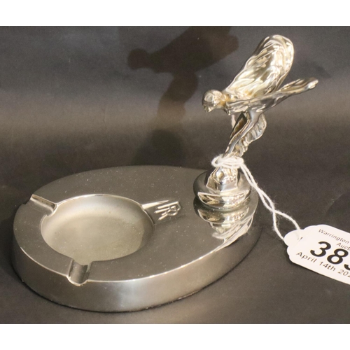 383 - Chrome Rolls Royce ashtray, L: 14cm. P&P Group 1 (£14+VAT for the first lot and £1+VAT for subsequen... 