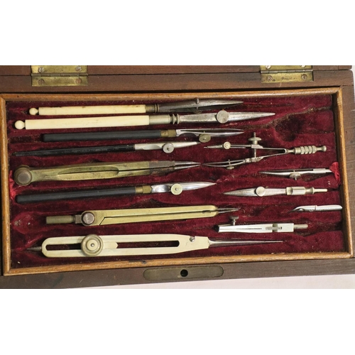 391 - 19thC cased precision drawing set with additional implements. P&P Group 1 (£14+VAT for the first lot... 