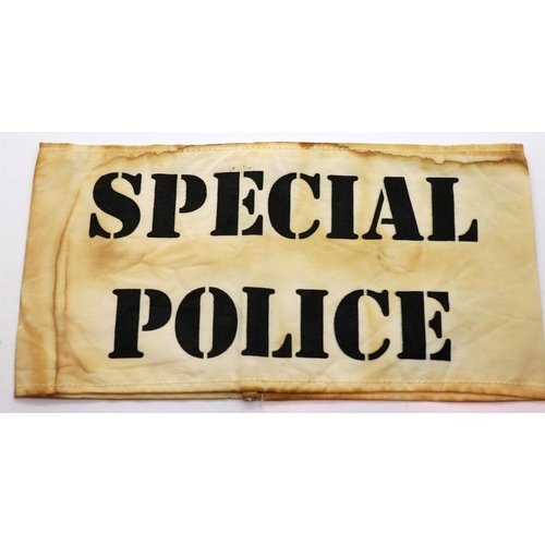 449 - British WWII reenactment Special Police armband. P&P Group 1 (£14+VAT for the first lot and £1+VAT f... 