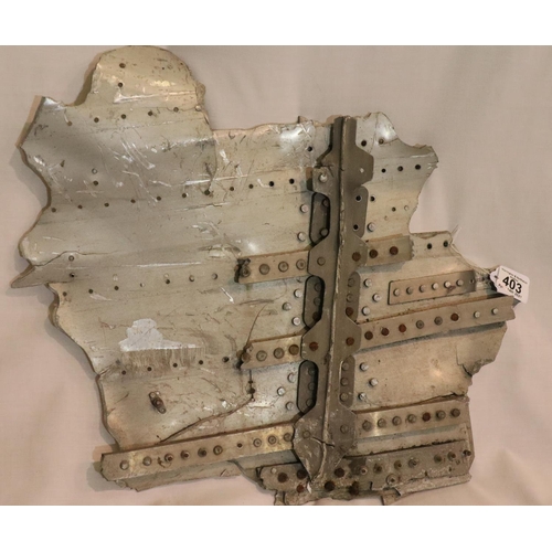 403 - Aircraft fragment from a SAAB aeroplane, model not known. P&P Group 2 (£18+VAT for the first lot and... 