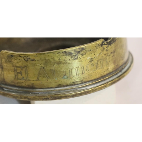 411 - WWII trench art ashtray made from a British 25 PDR field gun shell, used at El Alamein North Africa.... 