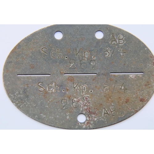 418 - WWII German Infantry training school NCOs dog tag. P&P Group 1 (£14+VAT for the first lot and £1+VAT... 