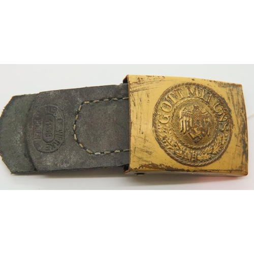 427 - German Afrika Korps buckle and leather tab dated 1939. P&P Group 1 (£14+VAT for the first lot and £1... 