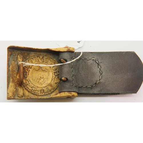 427 - German Afrika Korps buckle and leather tab dated 1939. P&P Group 1 (£14+VAT for the first lot and £1... 