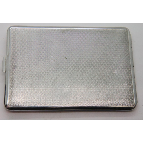 431 - WWII Period RAF Pilots cigarette case, British made chromed with brass pilots wings. P&P Group 1 (£1... 