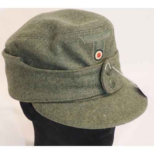 436 - WWII German Gebirgsjager M34 field cap with Edelweiss Insignia. P&P Group 1 (£14+VAT for the first l... 