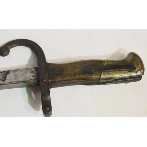 440 - French WWI 1877 pattern bayonet with steel scabbard. P&P Group 2 (£18+VAT for the first lot and £3+V... 