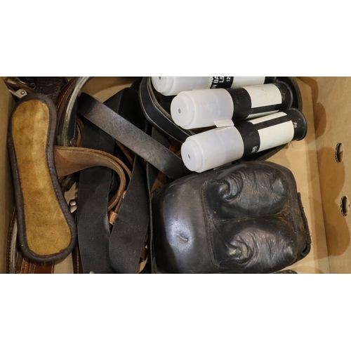 488 - Mixed rifle accessories including a weighted rifle rest, leather slings, new old fittings etc. P&P G... 