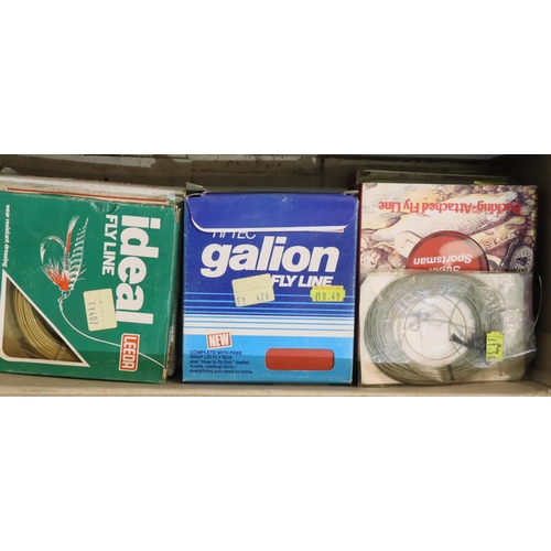 458 - Boxed new old stock fly lines, including Masterline and Leeda. P&P Group 2 (£18+VAT for the first lo... 