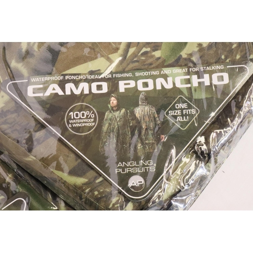 480 - New old stock Angling Pursuits camo two piece waterproof set, one size fits all. P&P Group 2 (£18+VA... 