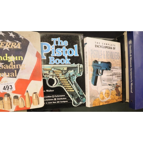 493 - Collection of handgun and pistol related books and manuals. Not available for in-house P&P, contact ... 