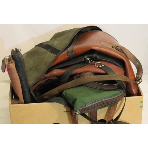 499 - Nine canvas and leather rifle/shotgun bags. P&P Group 3 (£25+VAT for the first lot and £5+VAT for su... 