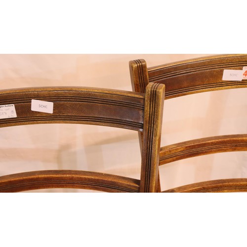 551 - Set of three 19th century elm chairs, with turned supports and shaped seat bowls. Not available for ... 