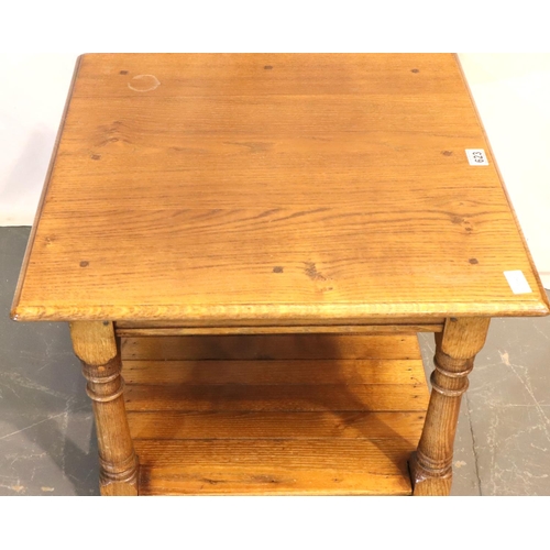 552 - Modern oak square top coffee table, 61 x 61 x 50H cm. Not available for in-house P&P, contact Paul O... 