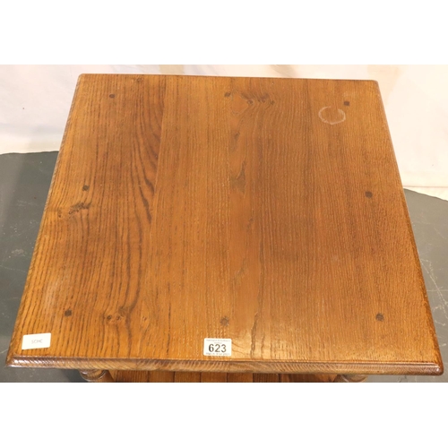 552 - Modern oak square top coffee table, 61 x 61 x 50H cm. Not available for in-house P&P, contact Paul O... 