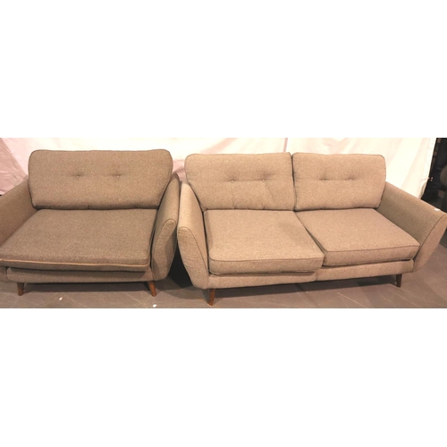 558 - Pair of contemporary grey fabric sofas, largest 190 x 94 x 70H cm. Not available for in-house P&P, c... 